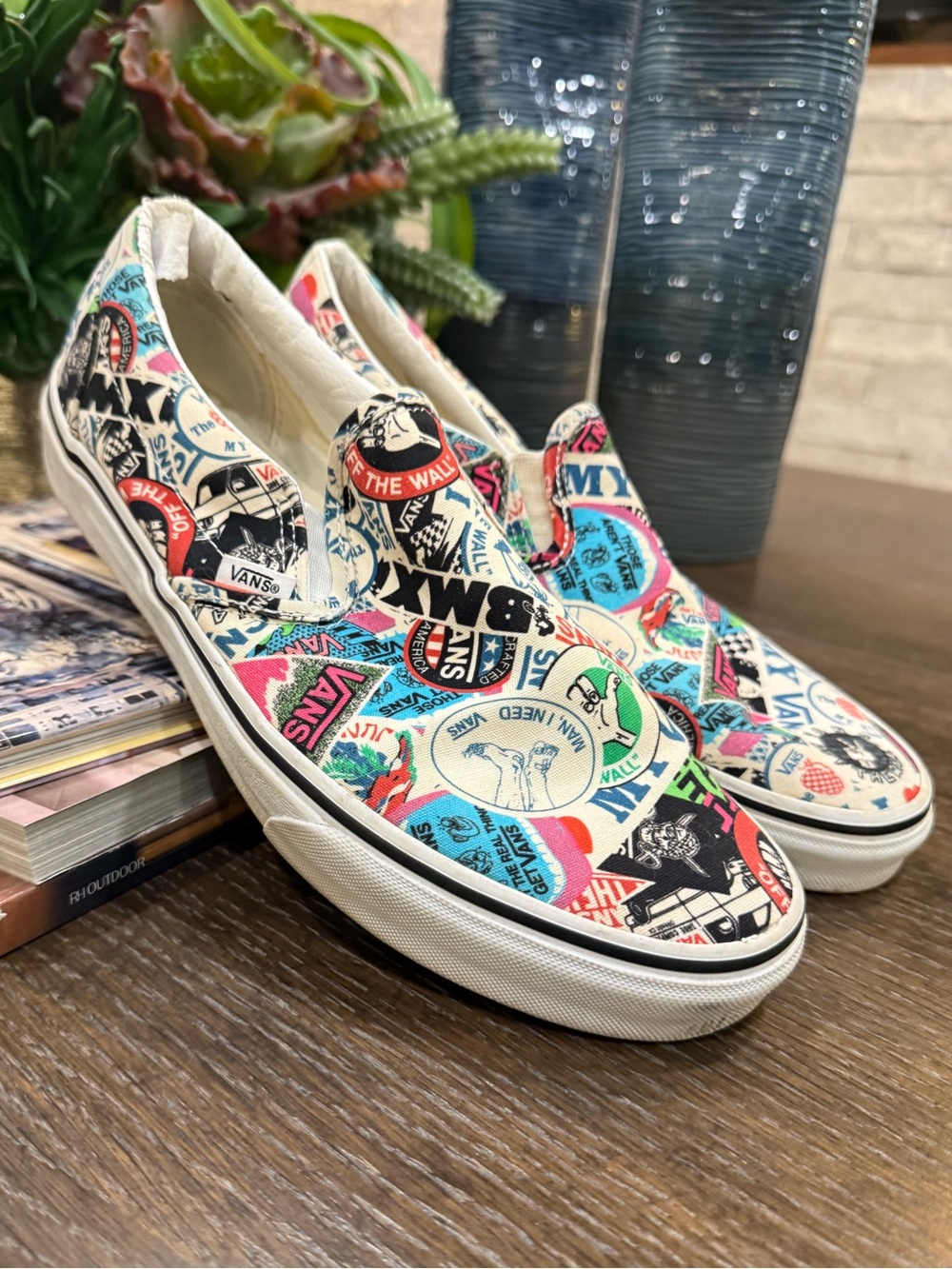 Rare Vans BMX Mash-Up Stickers Slip-On Sneakers